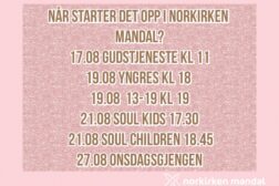 Oppstart i Norkirken Mandal