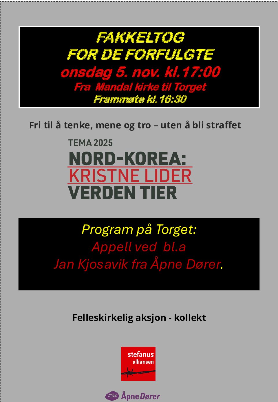 Fakkeltog for de forfulgte kristne