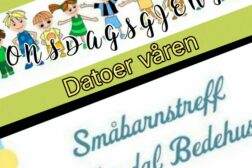 Datoer for onsdagsgjengen og baby -og Småbarnstreff